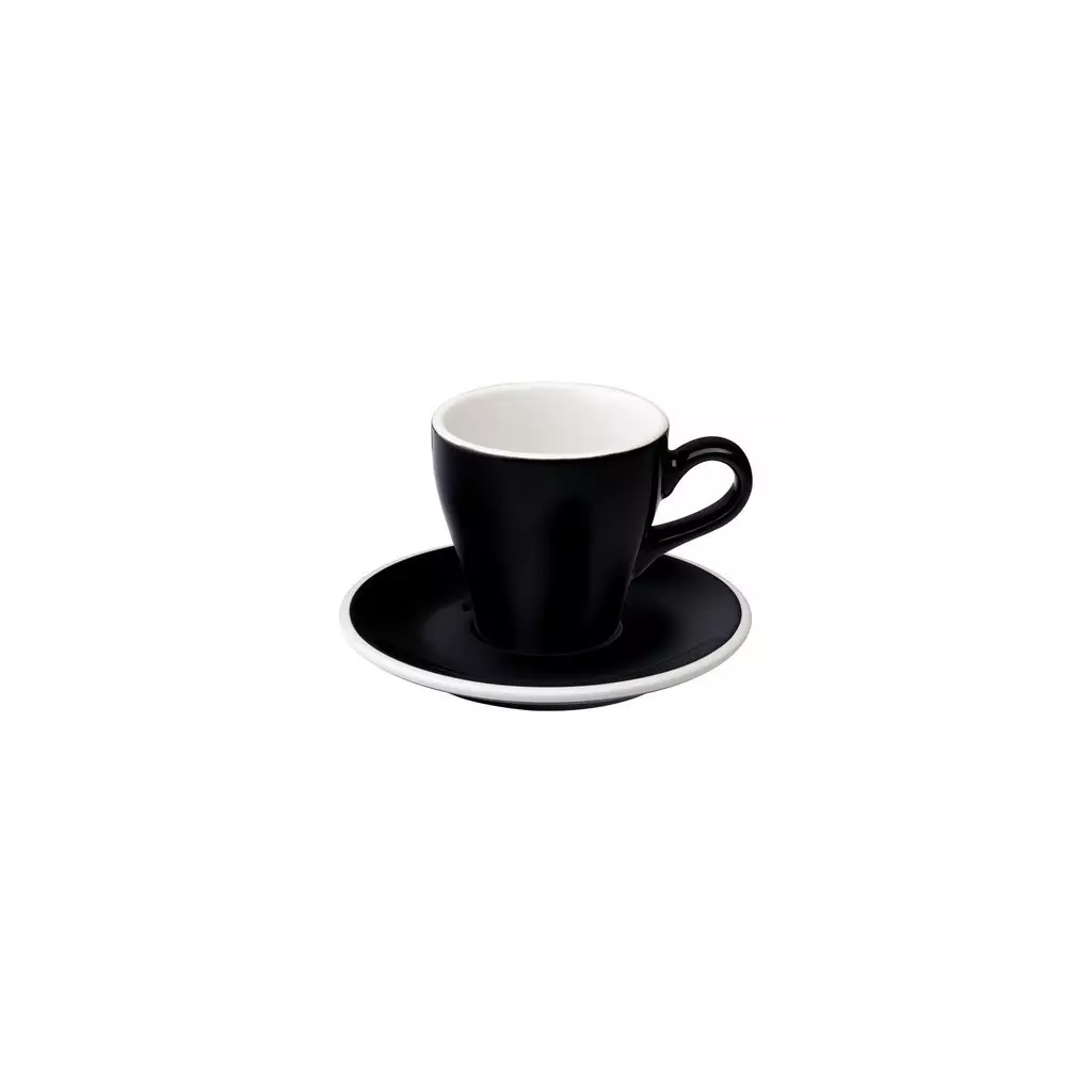 Loveramics Tulip - Cup and sauecr - Cappuccino 180 ml - Black