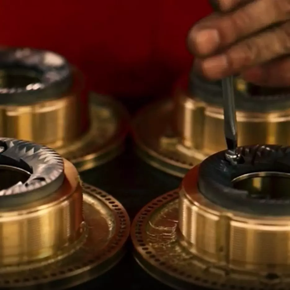 Ocelové mlecí kameny mlýnku na kávu Anfim Pratica. Zdroj obrázku: anfim.it Ocelové mlecí kameny mlýnku na kávu Anfim Pratica.