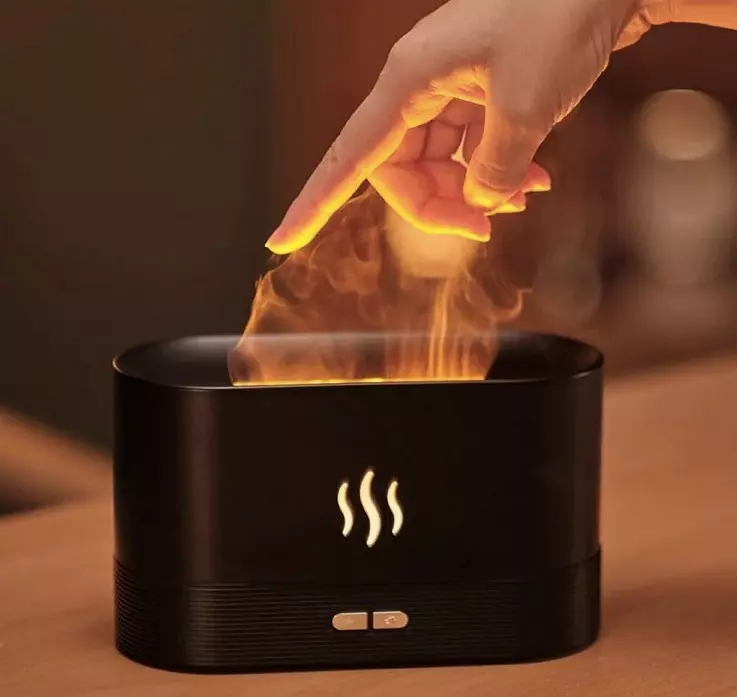 Černý aroma difuzér s imitací plamene | Lázeňská káva