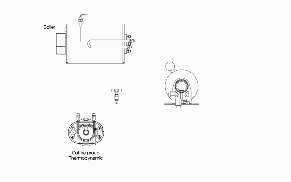 Revoluční technologie T v kávovaru Baby Cirkulace vody v kávovaru Ascaso Baby T
