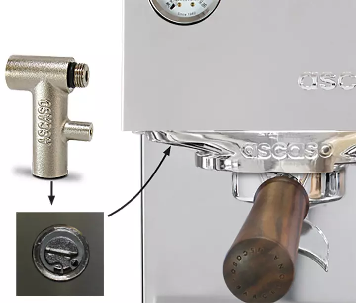 Ascaso STEEL UNO PID používá vibrační čerpadlo a OPV z nerezové oceli. Zdroj: https://www.ascaso.com Ascaso STEEL UNO PID s OPV z nerezové oceli