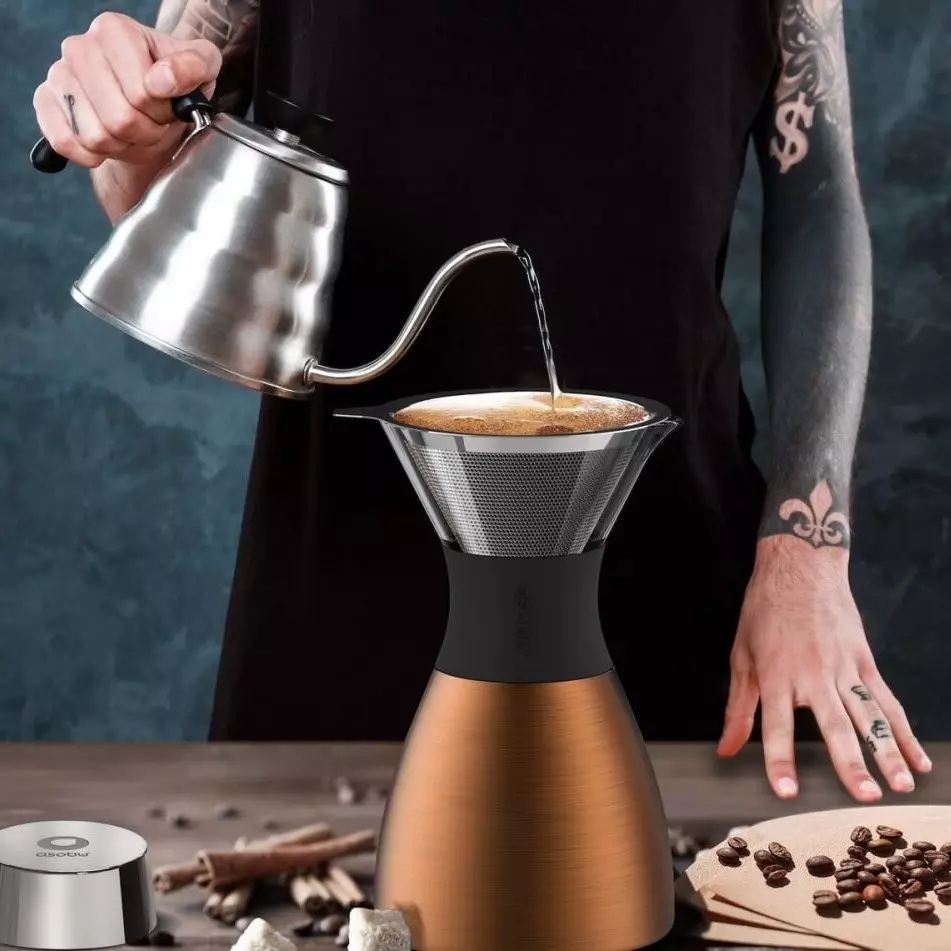 Asobu Pour Over PO300 měď/černý 1l | Lázeňská káva