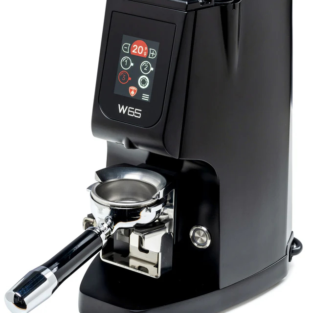 Eureka Atom W 65 – šedý espresso mlýnek s integrovanou váhou