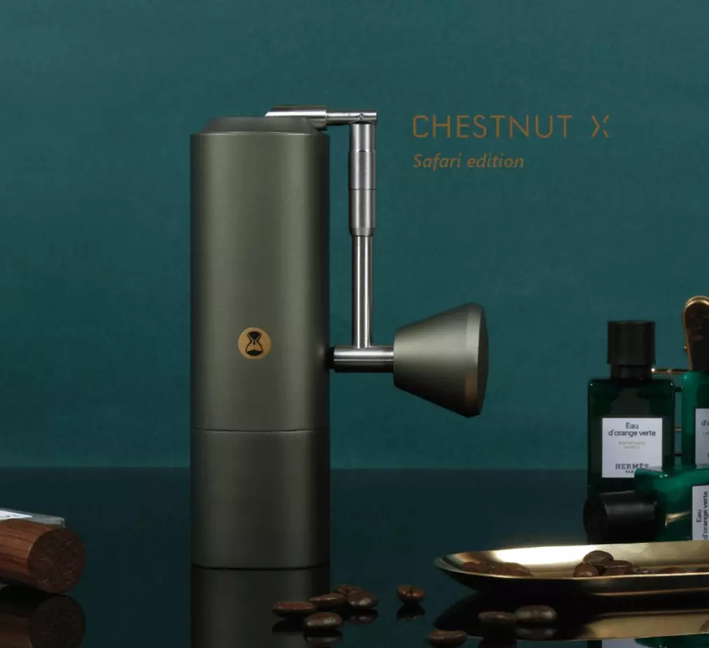 Ruční mlýnek Timemore Chestnut X série. Zdroj obrázku: Timemore ruční mlýnek timemore chestnut X zelený