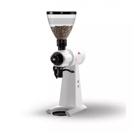 Bílý profesionální mlýnek na kávu Mahlkönig EK43.