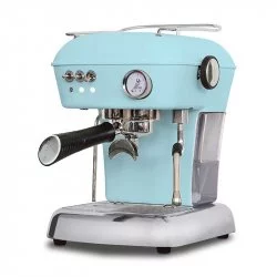Domácí pákový kávovar Ascaso Dream ONE v modré barvě s dobou nahřátí 10 minut.