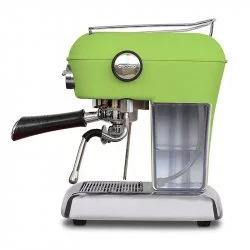Kompaktní domácí pákový kávovar Ascaso Dream ONE ve svěžím pistáciovém provedení.