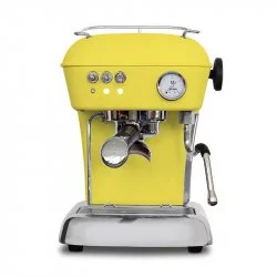 Domácí pákový kávovar Ascaso Dream ONE v barvě Sun Yellow s bojlerem z nerezové oceli.