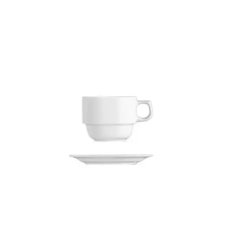 bílý šálek Praha na latte