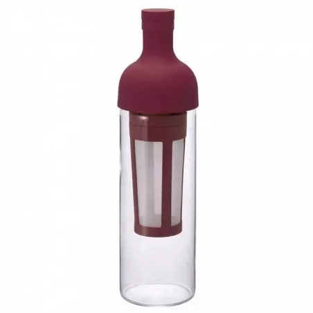 Láhev pro přípravu cold brew v červeném provedení.