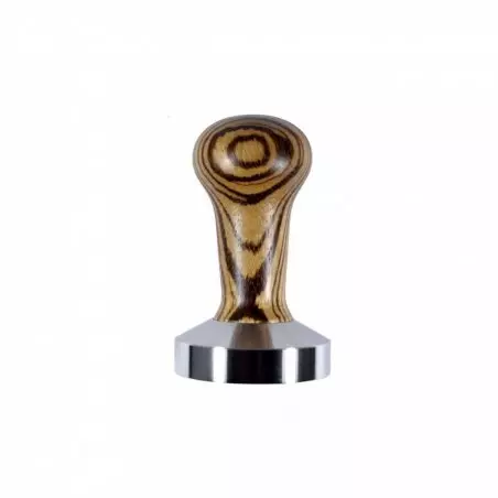 Heavy Tamper Classic Zebrano 49mm pro přípravu kávy v kávovaru.