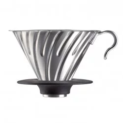 Nerezový dripper pro přípravu filtrované kávy.