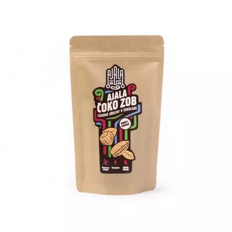 Balení Ajala Čoko Zob - lískové oříšky v čokoládě 150 g.