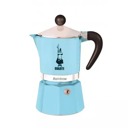 Moka konvice Bialetti Rainbow 1 v modré barvě.