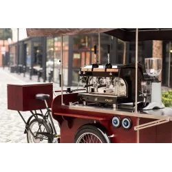 Pojízdná kavárna na kole – coffee bike s kávovarem plně vybavený