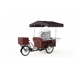 Pojízdná kavárna na kole – dřevěný coffee bike
