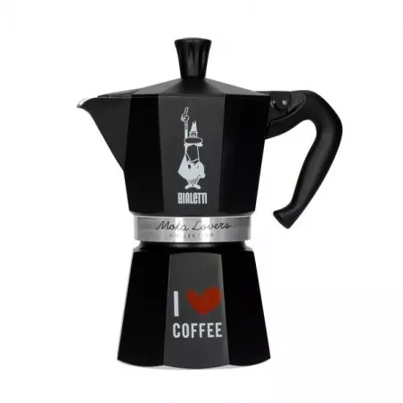 Konvice Bialetti Moka Express Love 6 šálků v černé barvě.