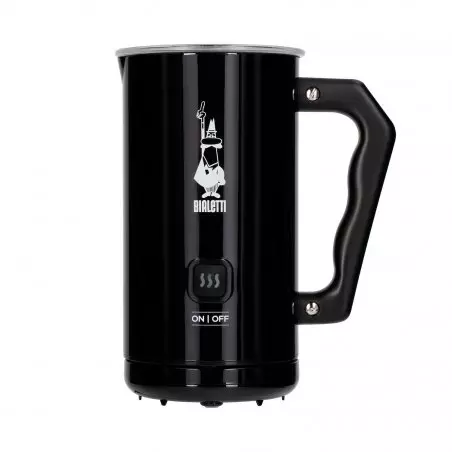 Černý napěňovač mléka Bialetti MKF02 Nero pro přípravu cappuccina.