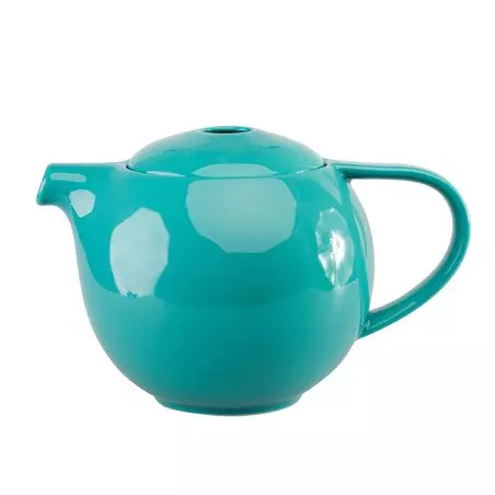 Porcelánová konvička na čaj Loveramics Pro Tea v tyrkysové barvě s objemem 600 ml a sítěm na louhování čaje.