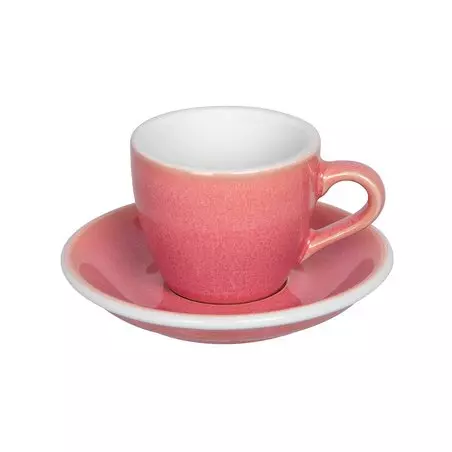 Espresso šálek s podšálkem Loveramics Egg v barvě Berry o objemu 80 ml, vyrobený z kvalitního porcelánu.