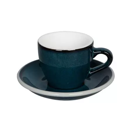Šálek a podšálek Loveramics Egg pro espresso v barvě noční oblohy s objemem 80 ml, vyrobené z kvalitního porcelánu.