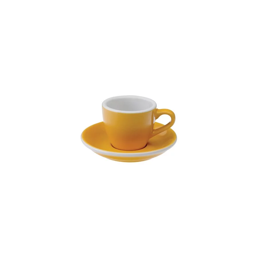 Žlutý porcelánový šálek na espresso o objemu 80 ml s podšálkem značky Loveramics z kolekce Egg.