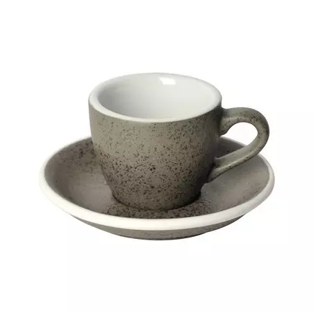 Espresso šálek s podšálkem Loveramics Egg o objemu 80 ml v barvě Granite, vyrobený z kvalitního porcelánu.