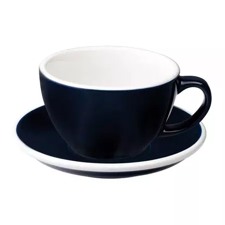 Hrnek a podšálek Loveramics Egg - Cafe Latte 300 ml ve stylu Denim vyrobené z kvalitního porcelánu.