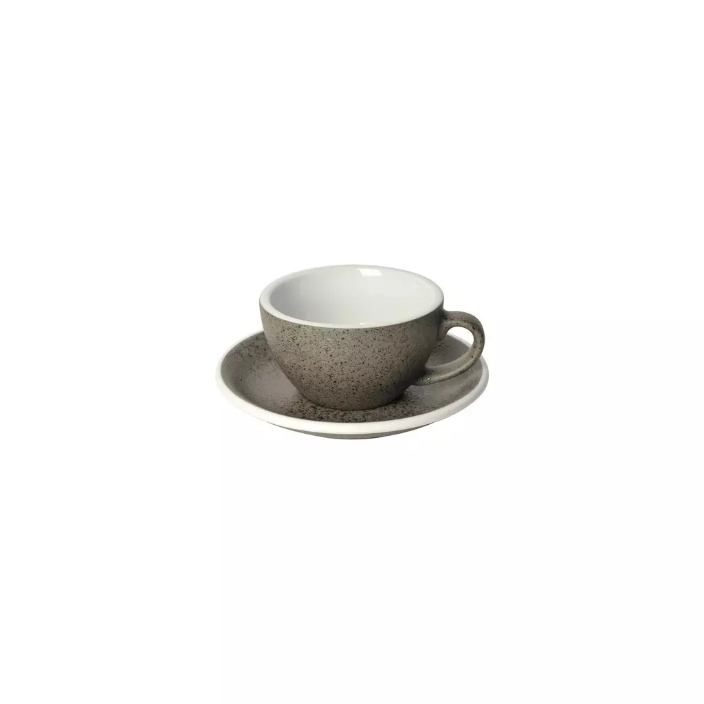 Hrnek na cappuccino s podšálkem Loveramics Egg o objemu 200 ml, vyrobený z kvalitního porcelánu, v barvě granitu.