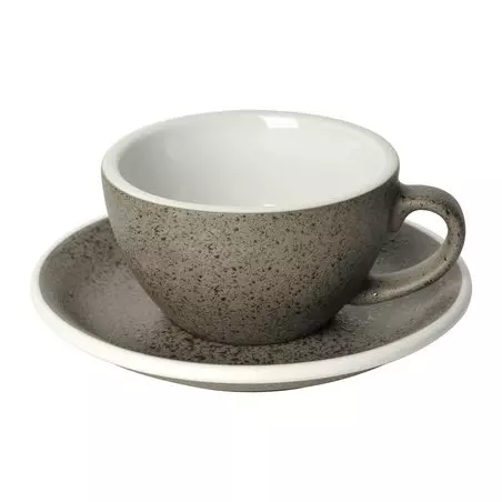 Hrnek na cappuccino s podšálkem Loveramics Egg o objemu 200 ml, vyrobený z kvalitního porcelánu, v barvě granitu.