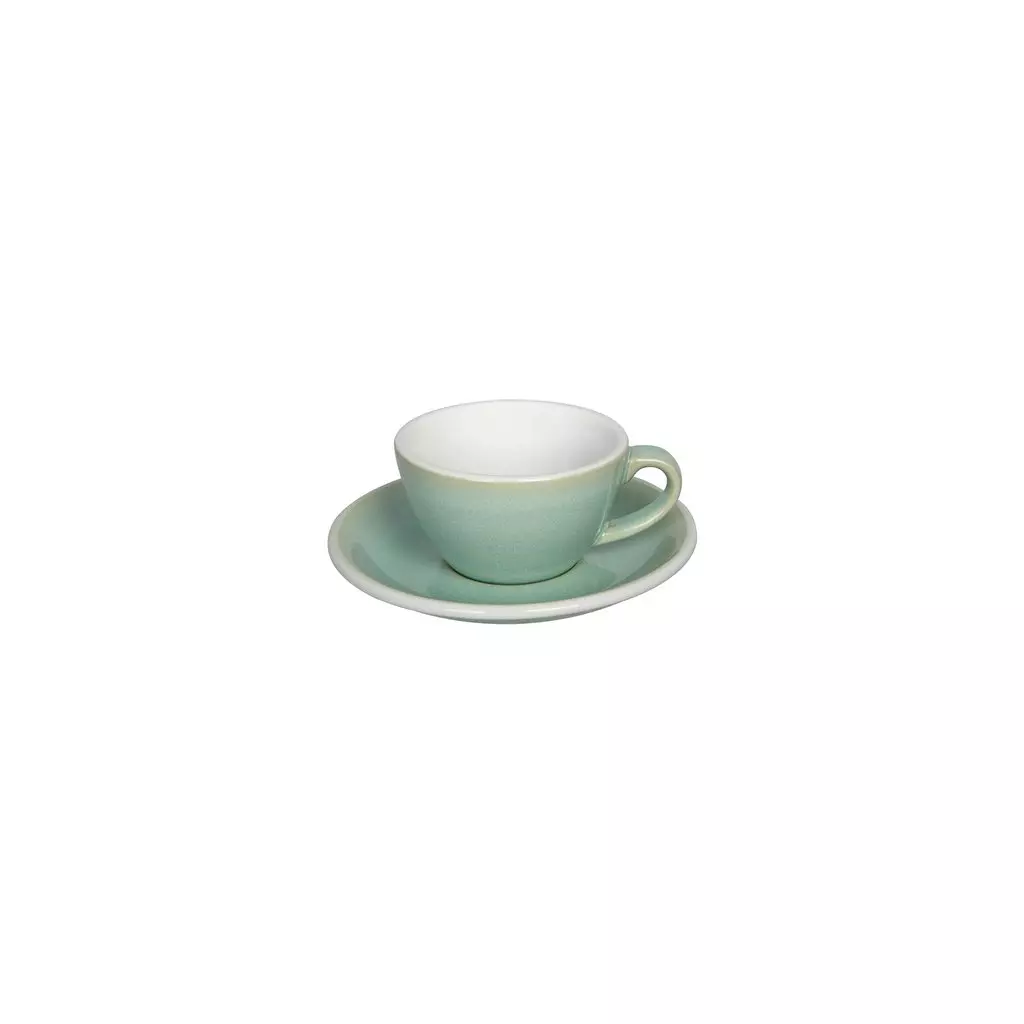 Loveramics Egg - Flat White 150 ml Cup and Saucer - Basil