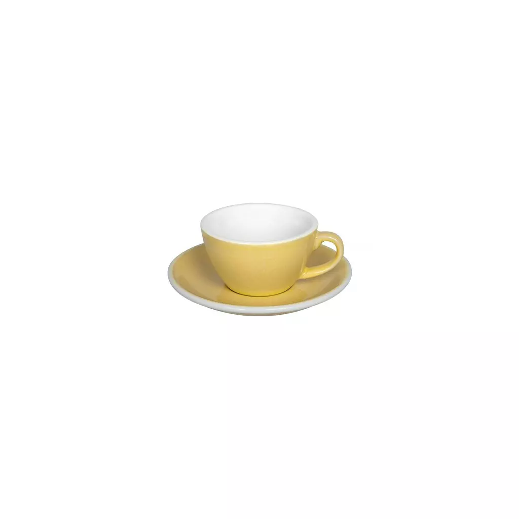 Loveramics Egg - Flat White 150 ml Cup and Saucer - Butter Cup