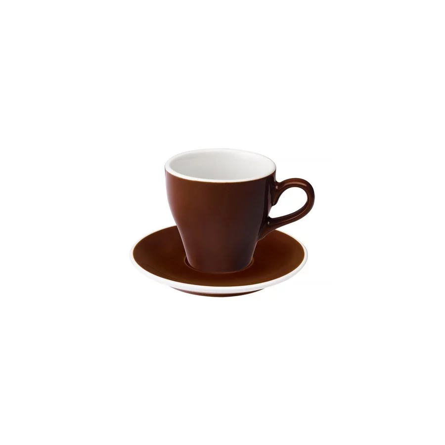 Bílý porcelánový šálek a podšálek Loveramics Tulip o objemu 280 ml, ideální pro cafe latte.