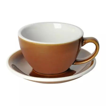 Šálek a podšálek Loveramics Egg - Cafe Latte o objemu 300 ml v karamelové barvě, vyrobený z kvalitního porcelánu.