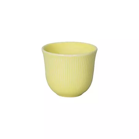 Šálek na kávu Loveramics Brewers v pískové barvě s reliéfním vzorem, vyrobený z porcelánu, objem 80 ml.
