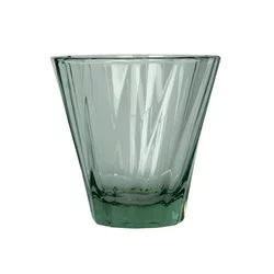 Zelený skleněný šálek na cappuccino Twisted od značky Loveramics, vyrobený ze skla, objem 180 ml.