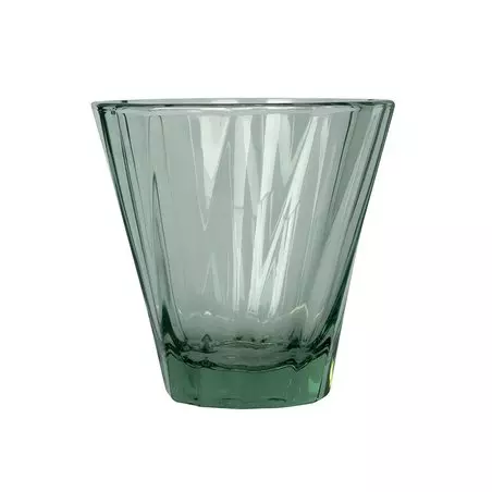 Zelený skleněný šálek na cappuccino Twisted od značky Loveramics, vyrobený ze skla, objem 180 ml.