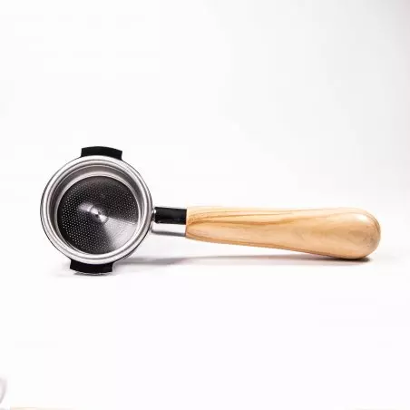 Portafilter naked 58 mm s dřevěnou rukojetí oliva.