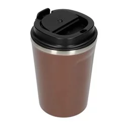 Termohrnek Asobu Cafe Compact hnědý o objemu 380 ml s dvoustěnnou izolací udržuje nápoje déle teplé.