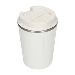 Bílý termohrnek Asobu Cafe Compact o objemu 380 ml vyrobený z nerezové oceli, ideální na cesty.