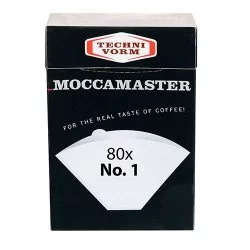 Papírové filtry do Moccamasteru, 100 ks v originální černé krabičce na bílém pozadí