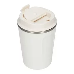 Termohrnek Asobu Cafe Compact v bílé barvě o objemu 380 ml, znovupoužitelný a ideální pro cestování.