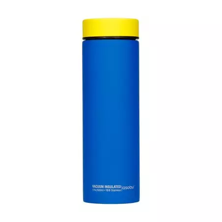 Asobu Le Baton termohrnek o objemu 500 ml v modré barvě, ideální pro cestování.