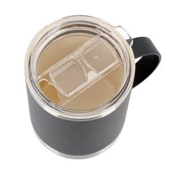 Černý termohrnek Asobu Ultimate Coffee Mug s objemem 360 ml, ideální pro cestování.