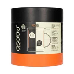 Černý termohrnek Asobu Ultimate Coffee Mug s objemem 360 ml, ideální pro udržení kávy teplé během cest.