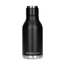 Černá cestovní lahev Asobu Urban Water Bottle o objemu 460 ml, ideální pro udržení teploty nápojů.
