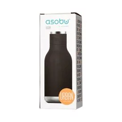 Termohrnek Asobu Urban Water Bottle o objemu 460 ml v černé barvě ideální pro cestování.