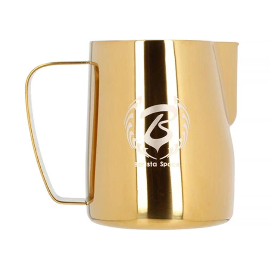 Konvička na mléko Barista Space Golden o objemu 600 ml v zlaté barvě, ideální pro baristy.