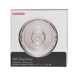 Překapávač Hario V60 Drip-Assist vyrobený z plastu, ideální pro přípravu filtrované kávy.