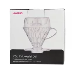 Sada pro přípravu kávy Hario V60 Drip-Assist Set vyrobená z plastu, od renomované značky Hario.